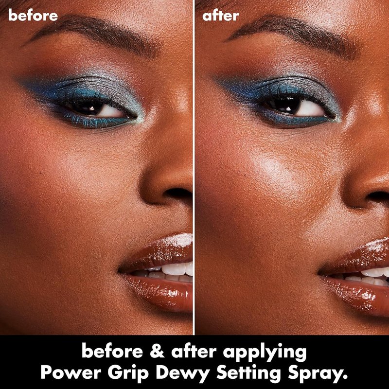 e.l.f. Power Grip Dewy Setting Spray - Ultra-Fine Mist with Hyaluronic Acid for Hydrated, Dewy Finish | Vegan & Cruelty-Free