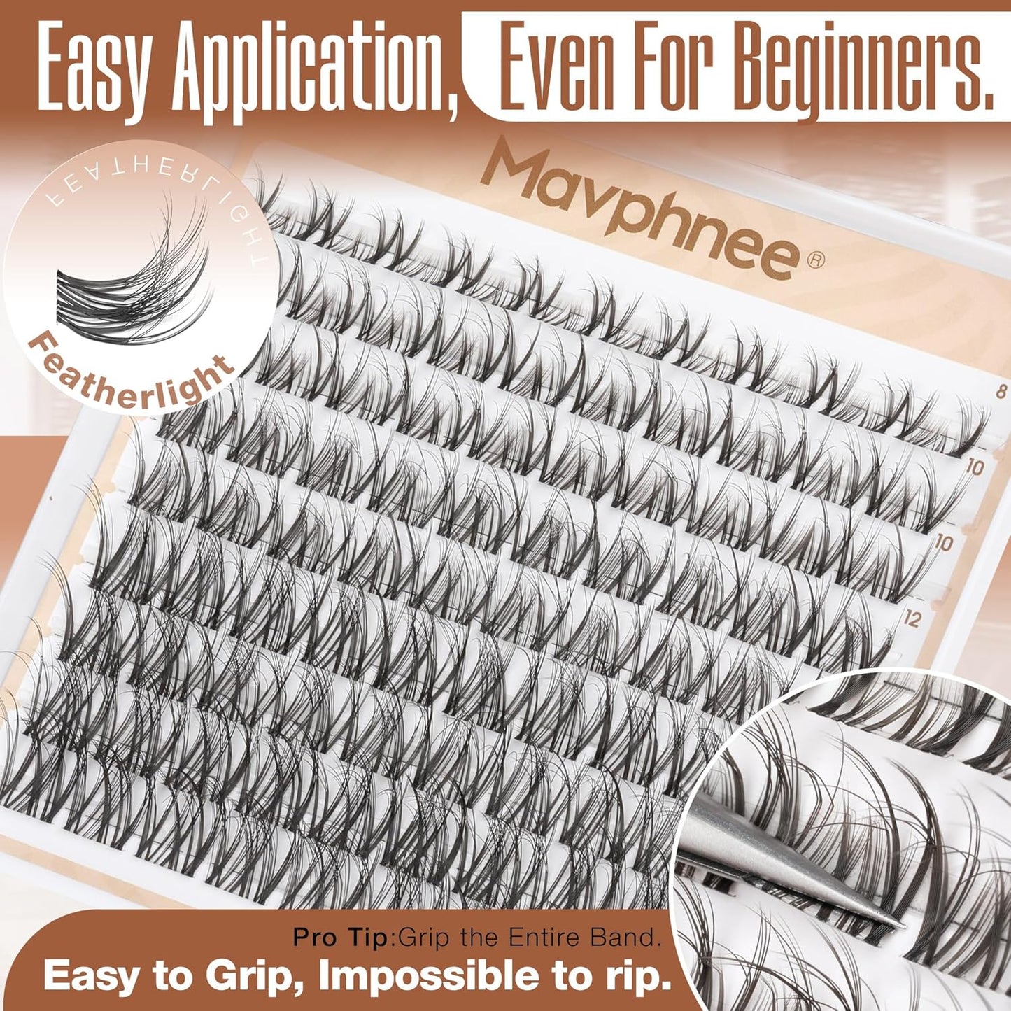 Spider Lash Clusters | Natural Wispy Eyelash Extensions | 8-16MM CC Curl with Flexible Clear Band