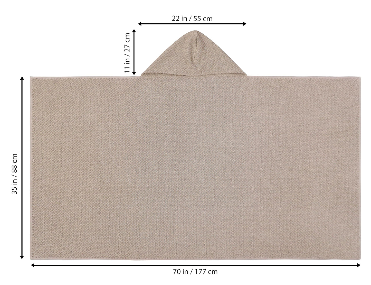 COTTON CRAFT Hooded Bath Towel – 2 Pack Oversized 35x70 Waffle Weave Towel with Hood for Adults - 100% Ringspun Cotton Pool Bath Sheet Wrap with Hood - Soft Super Absorbent Quick Dry – 450 GSM – Linen