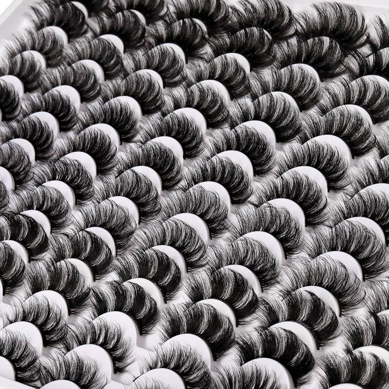 False Eyelashes Multipack - 48 Pairs of 5D Wispy Faux Mink Lashes | 6 Dramatic Styles