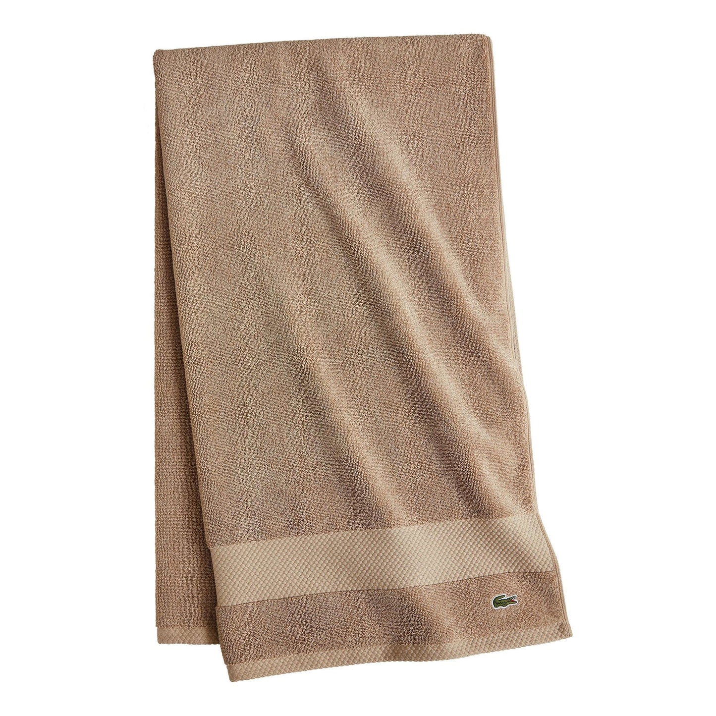 Lacoste Heritage 100% Supima Cotton Bath Sheet, Sand, 35" x 70" – Highly Absorbent & Quick Drying, Premium Super Soft Bath Towel, Bathroom Essential, Gift for All Occasions, Machine Washable