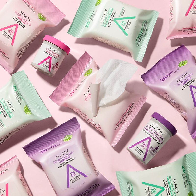 Almay Micellar Makeup Remover Cleansing Towelettes, Hypoallergenic, Fragrance-Free, 25 count