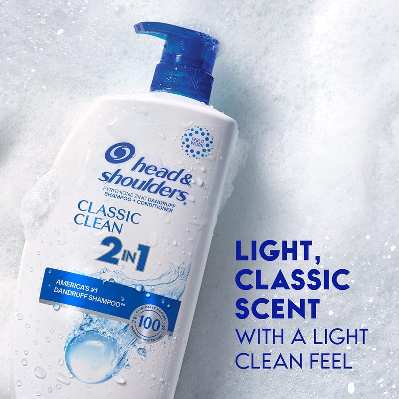 Head and Shoulders 2 in 1 Dandruff Shampoo & Conditioner - Classic Clean, Paraben Free, 28.2 oz