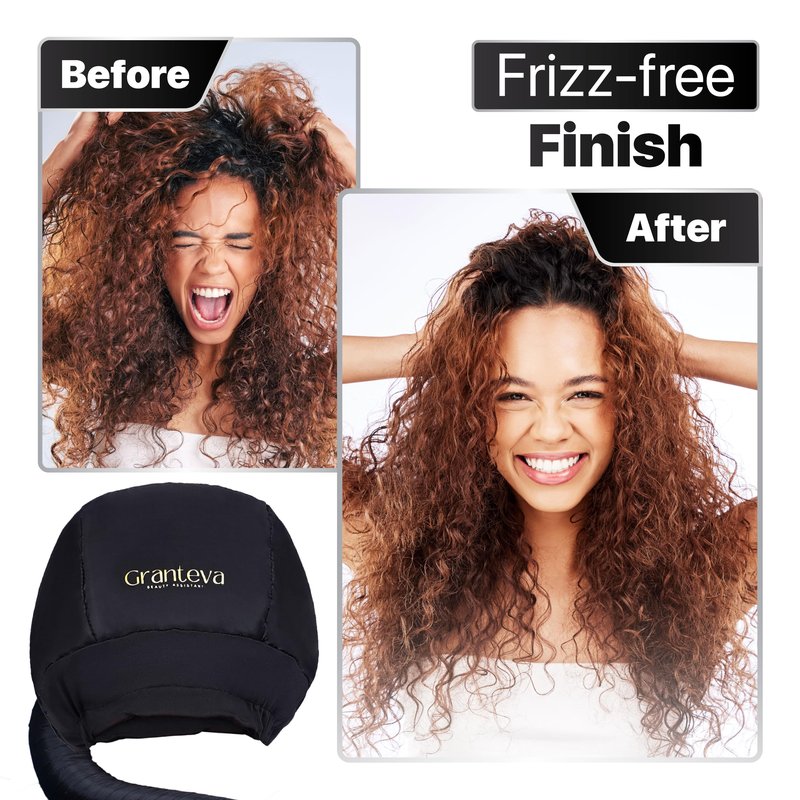 Hooded Hair Dryer Attachment with Dual Turbo Airflow & Soft Headband – Speeds Up Drying for Curly Hair, Reduces Heat on Ears & Neck – Large Hair Dryer Bonnet for Deep Conditioning at Home