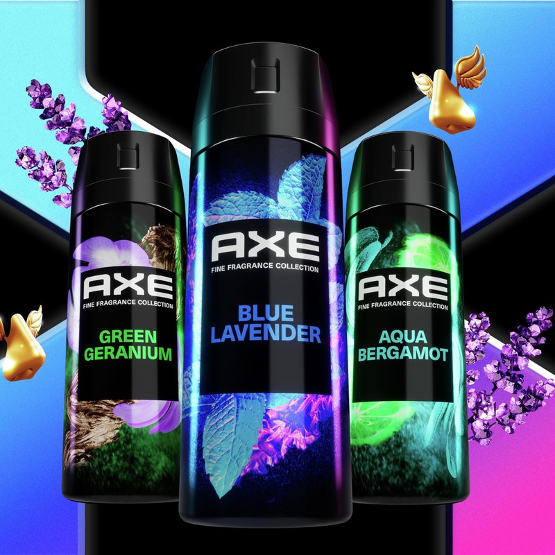 AXE Fine Fragrance Collection Premium Deodorant Body Spray for Men Blue Lavender with 72H Odor Protection and Freshness Infused with Lavender, Mint, and Amber Essential Oils 4 oz