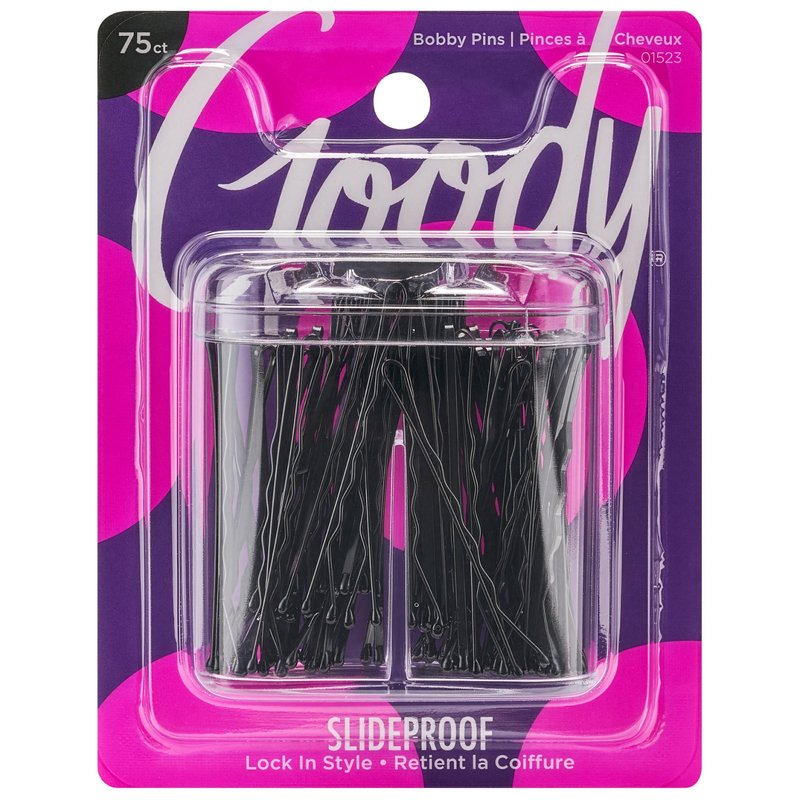 Goody 255-Piece Black Bobby Pin Kit with Magnetic Holder - Ultra-Strong All-Day Hold for Thick, Thin & Curly Hair - Tangle-Free Salon Quality Hair Pins for Updos, Everyday Styling & Events