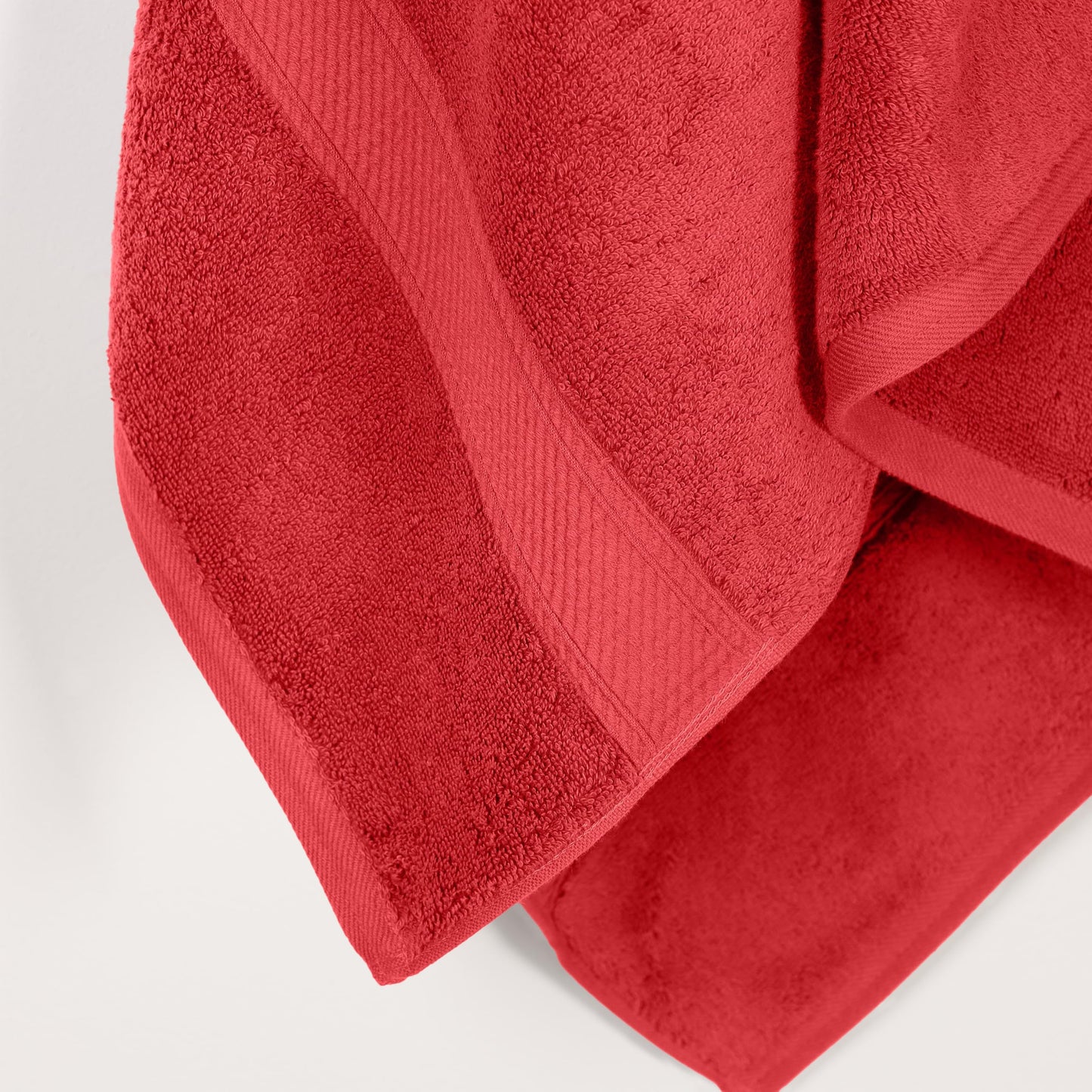 SUPERIOR Egyptian Cotton Plush & Absorbent, Bath Towel Set of 2, Red