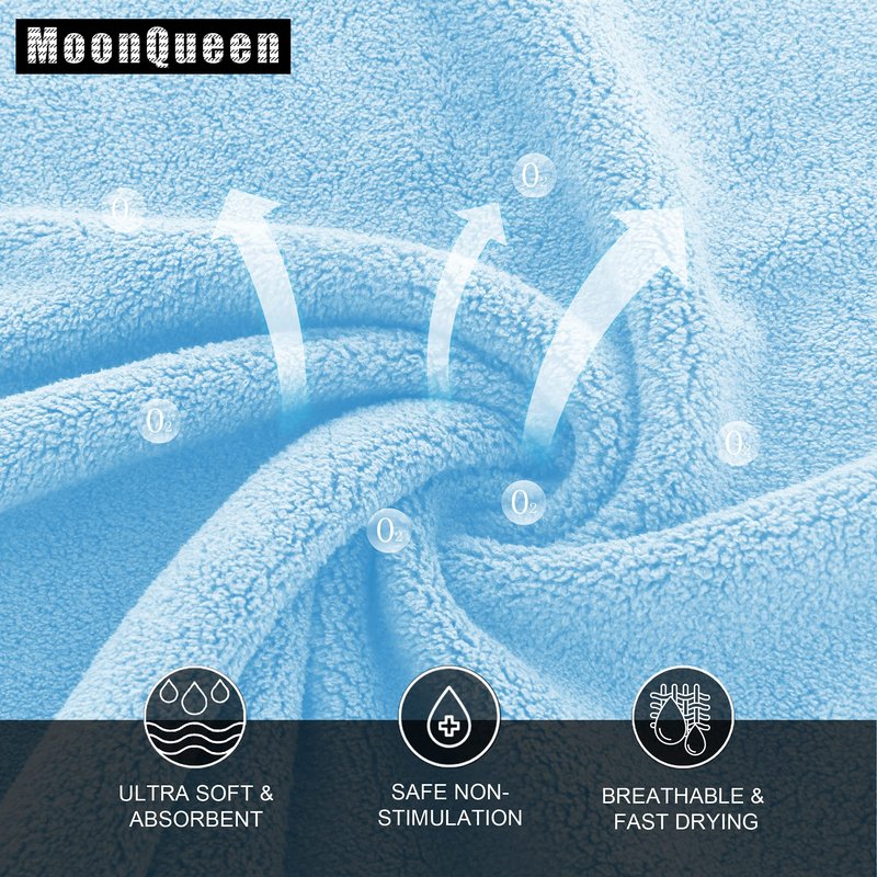 MOONQUEEN Ultra Soft Premium Washcloths Set - 12 x 12 inches - 24 Pack - Quick Drying - Highly Absorbent Coral Velvet Bathroom Wash Clothes - Use as Bath, Spa, Facial, Fingertip Towel (Aquamarine)