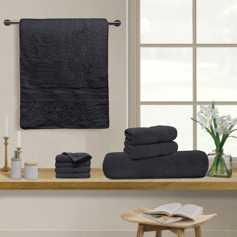 Softolle Luxury 8 Piece Towel Set, 2 Bath Towels 2 Hand Towels 4 Washcloths, Towels for Bathroom, Home, Spa & Gym - Highly Absorbent Ultra Soft Quick-Dry (Grey)