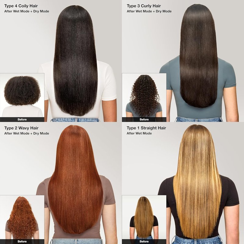 Shark SilkiPro™ Straight Hair Straightener - Wet-to-Dry Technology | Ultra-Fast Drying | Plum Satin | 3 Combs Included