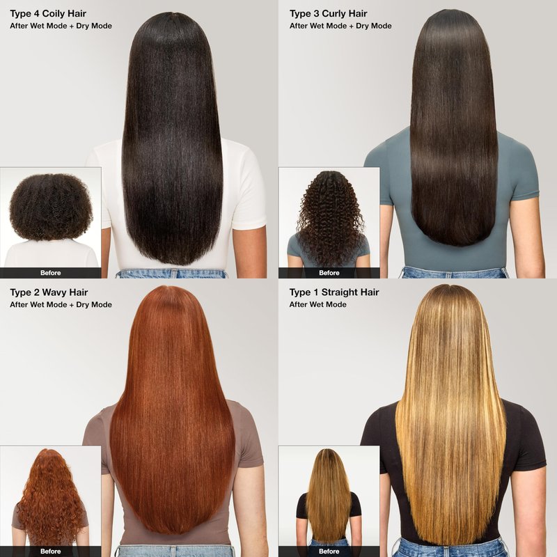 Shark SilkiPro™ Straight | Wet-to-Dry Hair Straightener + Rapid Blow Dryer | 3 Interchangeable Combs | Ultra-Fast Drying | No Heat Damage | for All Hair Types | Rose Petal | HT400PK