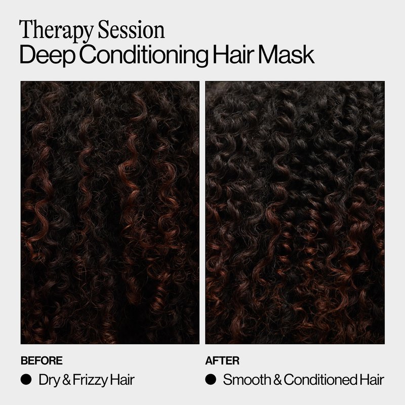 Eva NYC Therapy Session Deep Conditioning Hair Mask with Vegan Protein, Jojoba Oil + Argan Oil - Hydrate, Soften + Repair Hair Strength - Sulfate Free - Warm Vanilla Scent - 13.5 fl oz