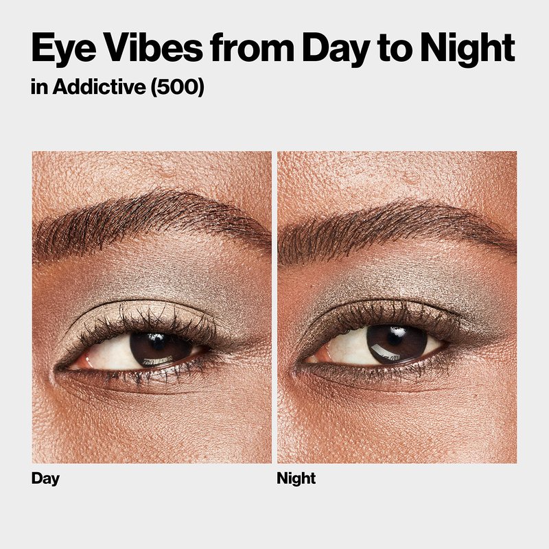 Revlon ColorStay Day to Night Eyeshadow Quad, Longwear Shadow Palette with Transitional Shades and Buttery Soft Feel, Crease & Smudge Proof, 500 Addictive, 0.16 oz
