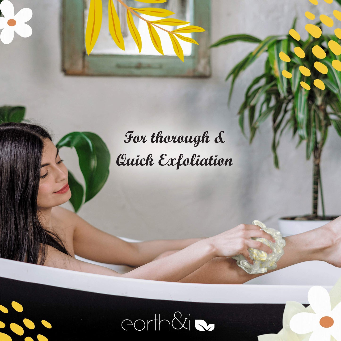 Earth & I - Dual Side Exfoliating Loofah for Fast and Effective Deep Cleaning, Loofah Body Scrubbers, Face Exfoliator Pad, Wash Sponge for Showering, Bath Loofahs, Travel Body Scrubber, lufas lofa