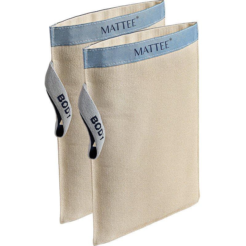 MATTEE Kessa Exfoliating Glove 2-Pack – Turkish Hammam Mitt for Dead Skin Removal, Smooth Skin & Self Tan Prep