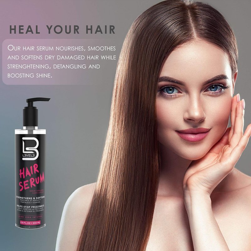Level 3 Hair Serum - Repair Damaged Hair & Reduce Frizz - Smoothing Treatment for Softness | 3.4 oz