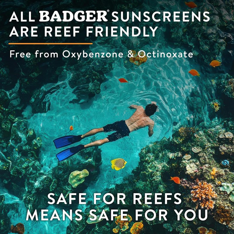 Badger Mineral Sunscreen SPF 30 - Lightweight, Moisturizing & Reef Safe | 4 Fl Oz, Unscented
