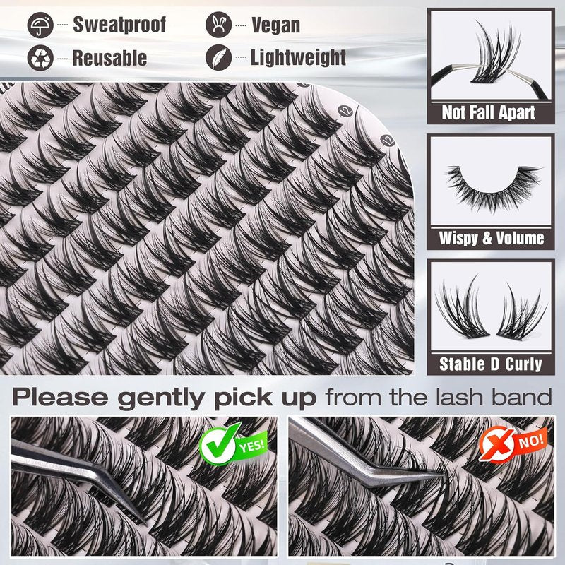 ALICE Lash Clusters - Wispy Natural Eyelash Extensions | Short 10-14mm Volume Lashes