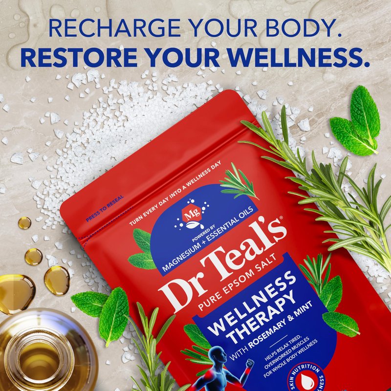 Dr Teal's Epsom Salt Magnesium Soak, Lavender, Eucalyptus & Wellness Trio, 3 lbs (Pack of 3)