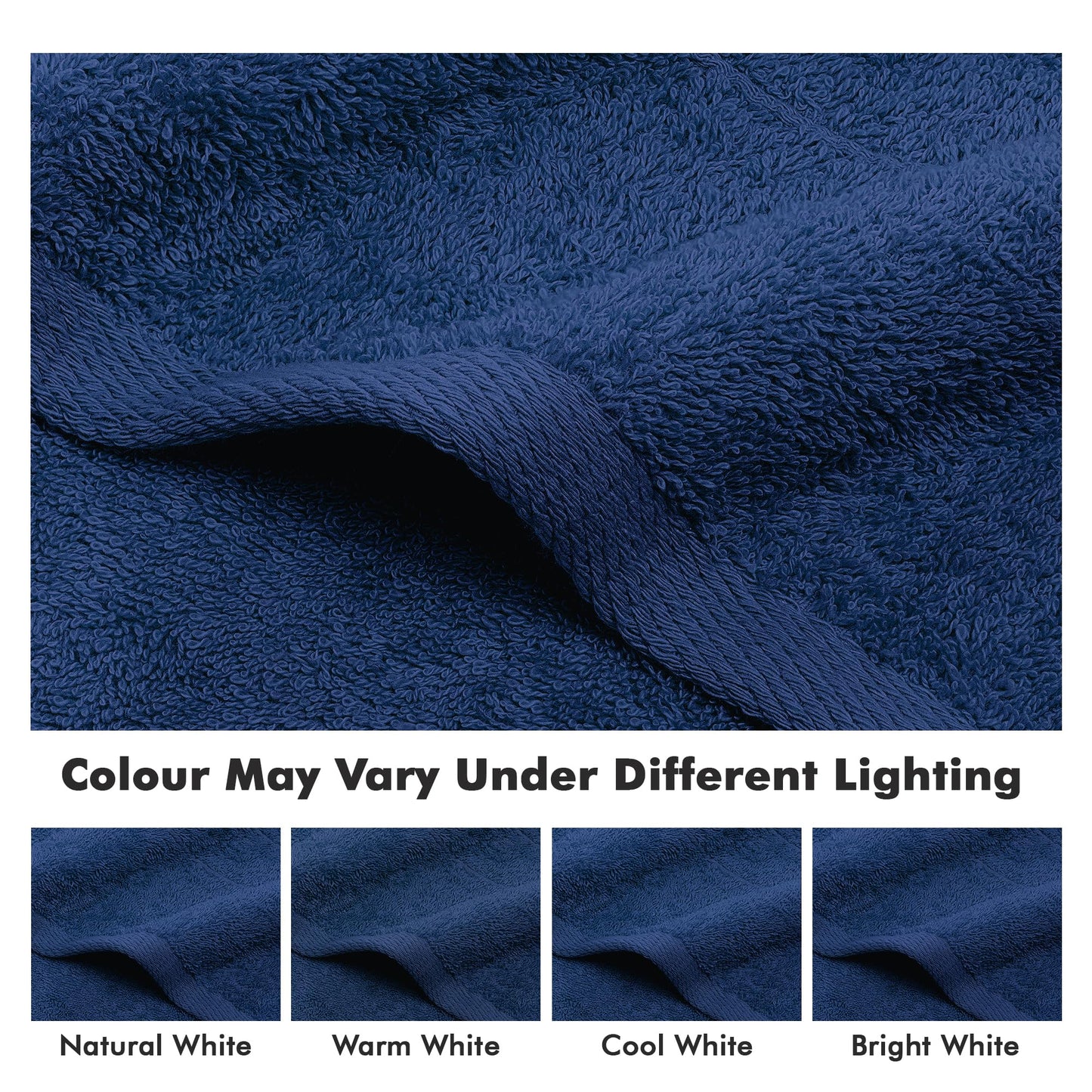 Novo Home 100% Cotton Hand Towels for Bathroom – Soft & Absorbent Towel Set– Pack of 6 Small Towel (34x20in) – Quick Dry Luxury Cotton Hand Towels – Royal Blue