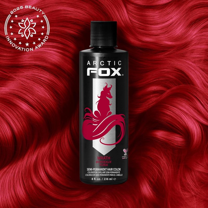 Arctic Fox Semi-Permanent Hair Dye - Vegan & Cruelty-Free Conditioning Formula | Vibrant Red WRATH, 8 Fl Oz (Pack of 2)