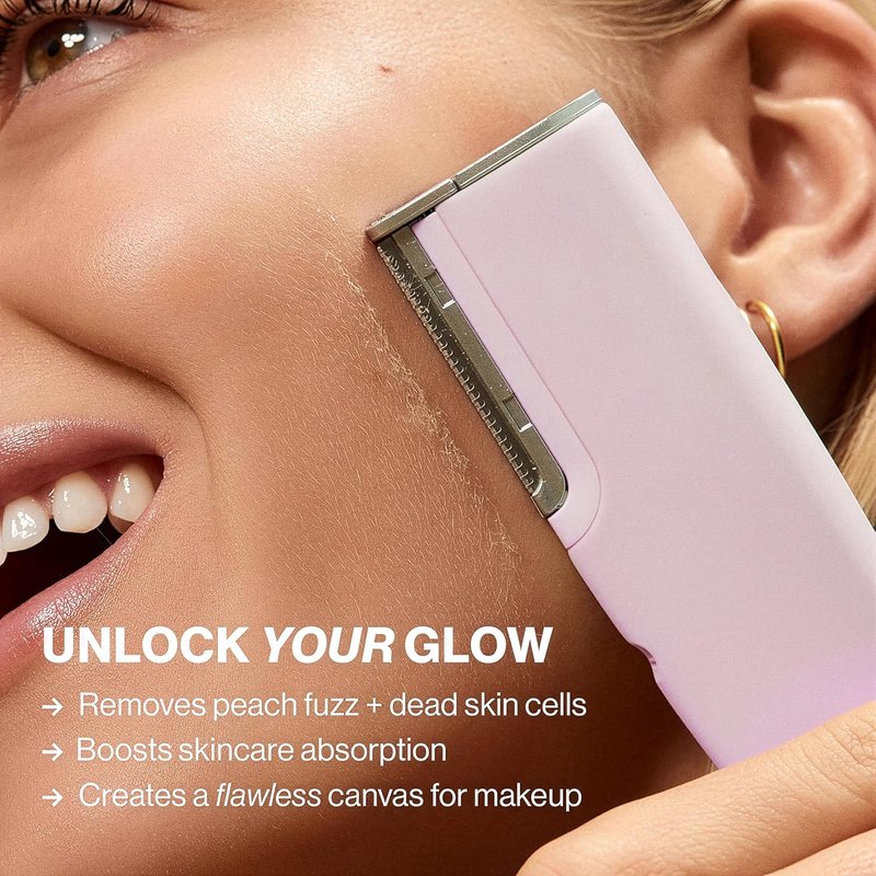 DERMAFLASH LUXE+ Sonic Dermaplaning Tool - Effective Peach Fuzz Removal & Anti-Aging Exfoliation