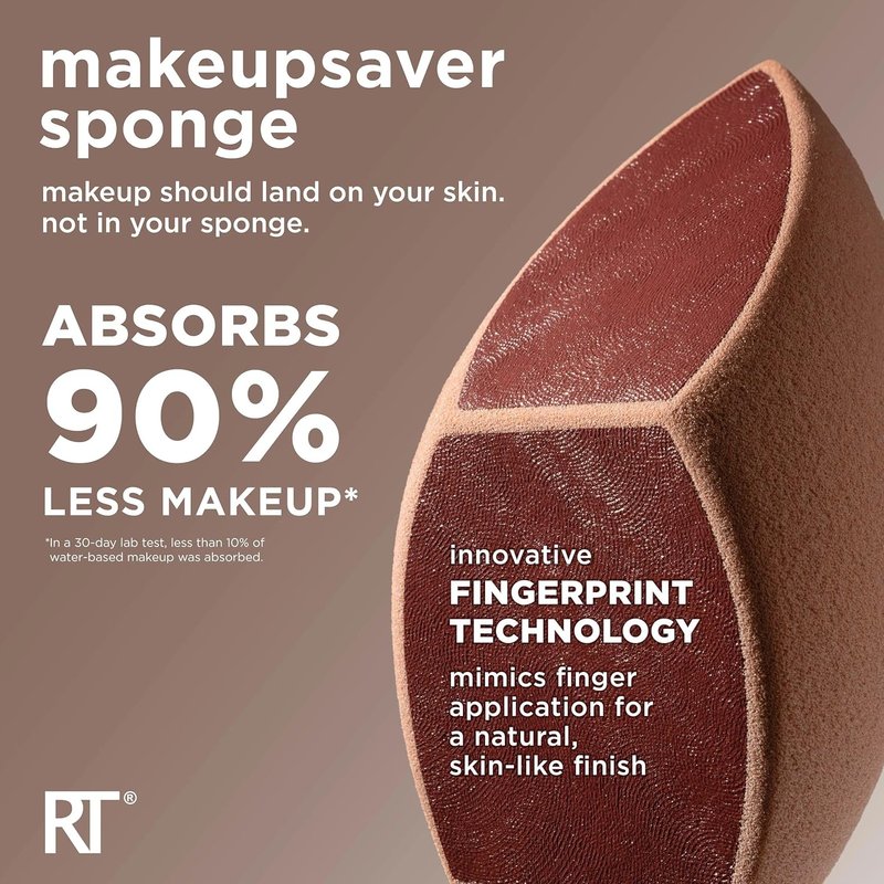 Real Techniques Makeup Blender Sponge - Liquid & Cream Application | Natural Finish, Cruelty-Free, 1 Count
