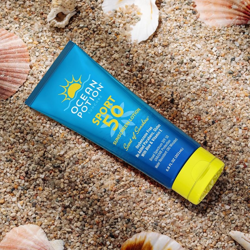 Ocean Potion Sport SPF 50 Sunscreen Lotion - Broad Spectrum UVA/UVB Protection with Aloe & Vitamin E | Travel Size 6.8 oz