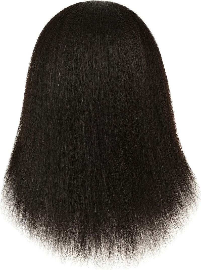 FUTAI African American Mannequin Head 100% Real Human Hair Manikin Doll Style Head for Practice Braiding Styling Cosmetology Training with Stand