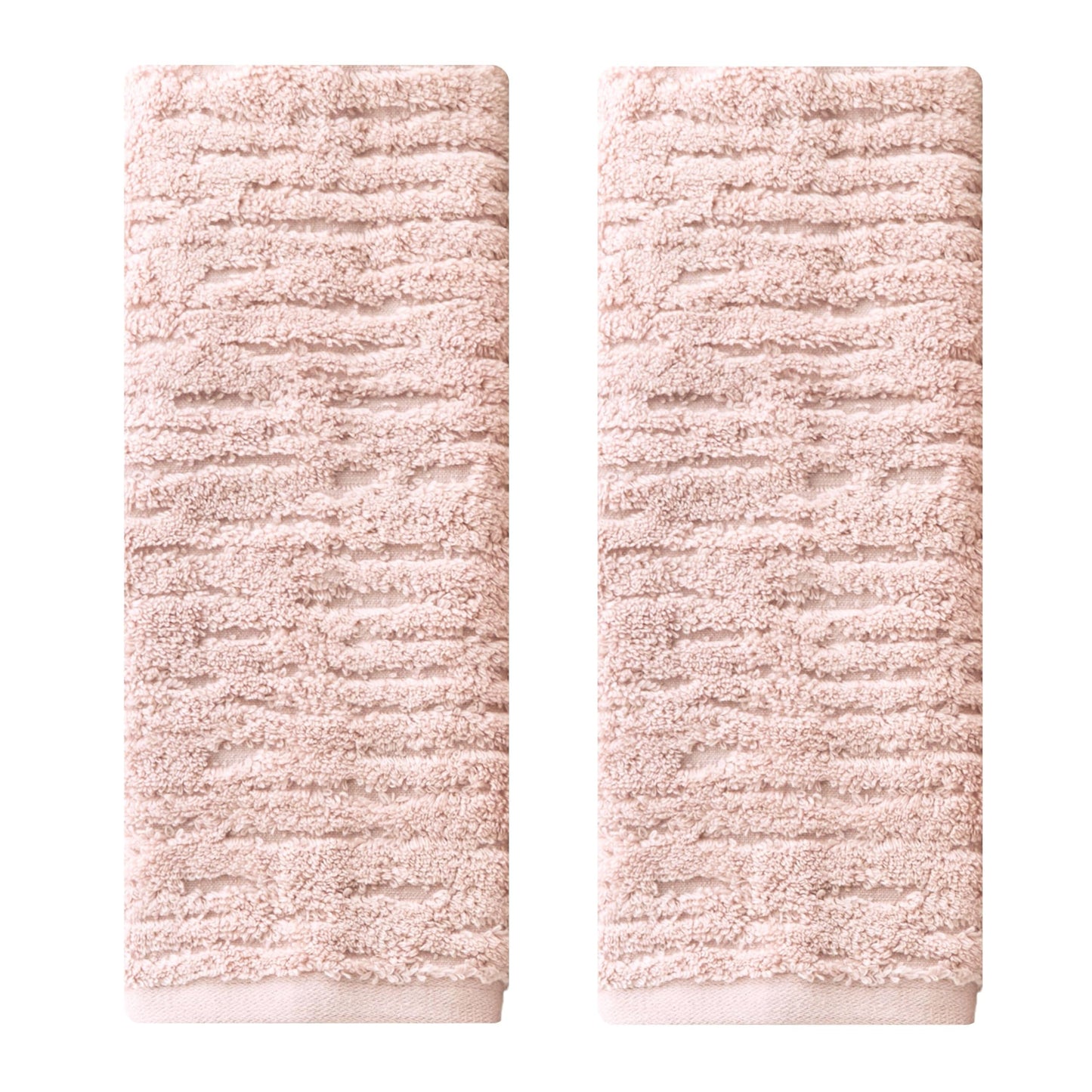 SKL Home CloudSoft 100% Cotton Luxury 2-Piece Hand Towel Set, 600 GSM, Ultra Plush & Absorbent, Blush Pink