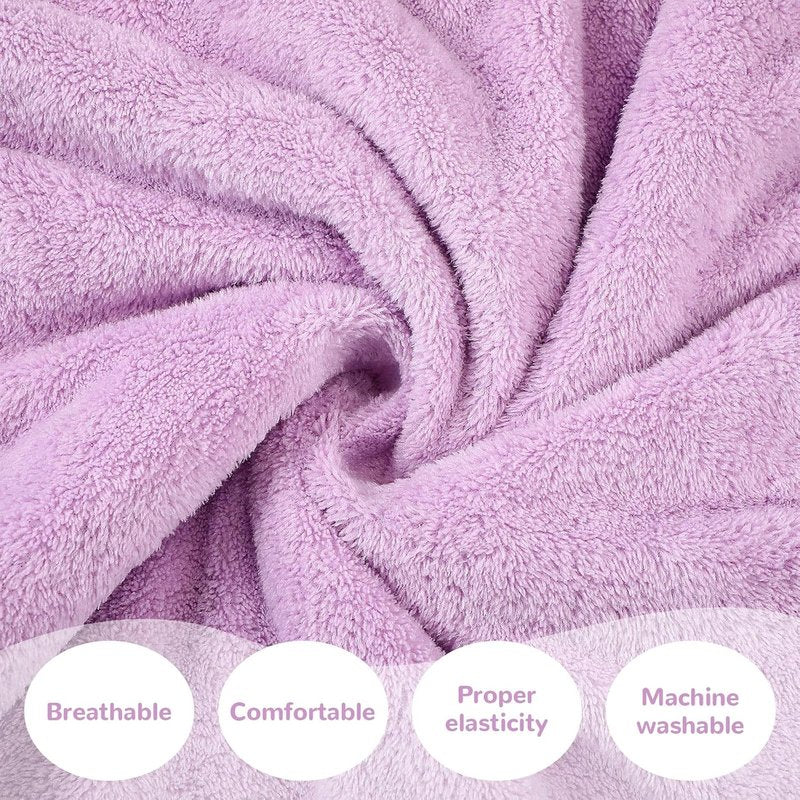 Cuffbow 3 Pcs Towel Wrap for Women Spa Body Robe Full Length Female Bath Shower with Adjustable Closure Elastic Top Plush