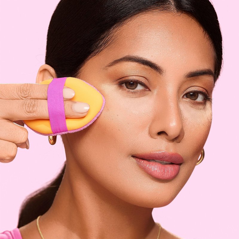 Real Techniques Miracle 2-In-1 Powder Puff 2 Pack, Dual-Sided, Full Size Makeup Blending Puff, Reversible Elastic Band, Makeup Sponge & Powder Puff, For Liquid, Cream & Powder Products, Crulety-Free