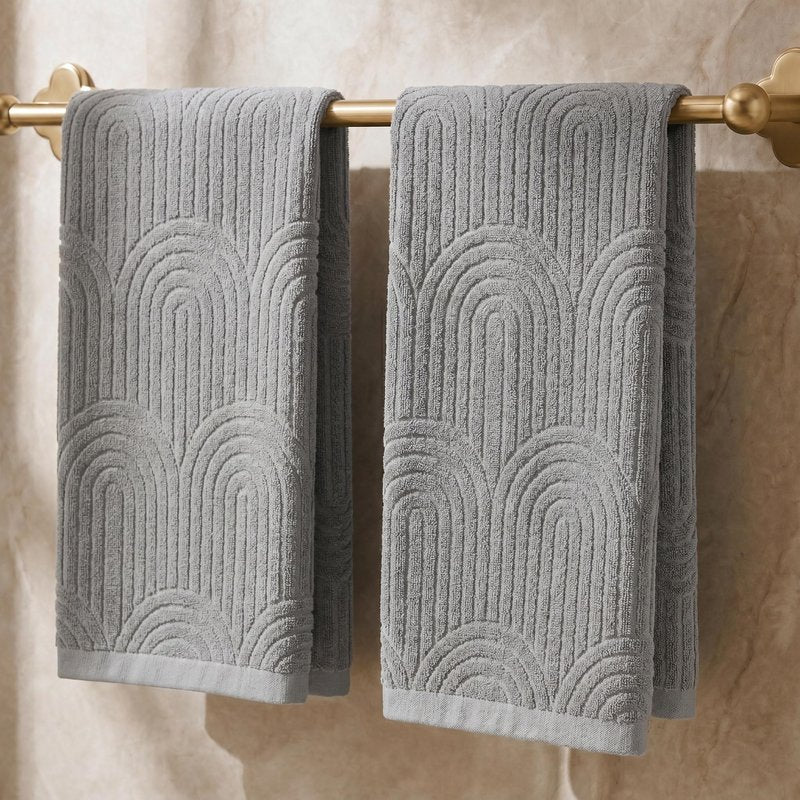 KIBAGA Decorative Hand Towels for Your Bathroom Or Kitchen – Luxurious Set of 2 Soft Boho Cotton Towels are Absorbent, Lightweight & Dry Quickly - Perfect to Elevate Any Bath Decoration at Home