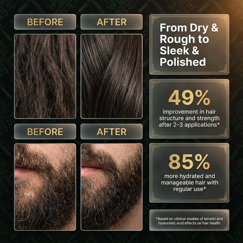 Alicemera Beard Softener for Men – 2 in 1 Beard Conditioner & Hair Mask for Men with Keratin & Hyaluronic Acid – Sandalwood Scent – 6.7 oz, 1 pack