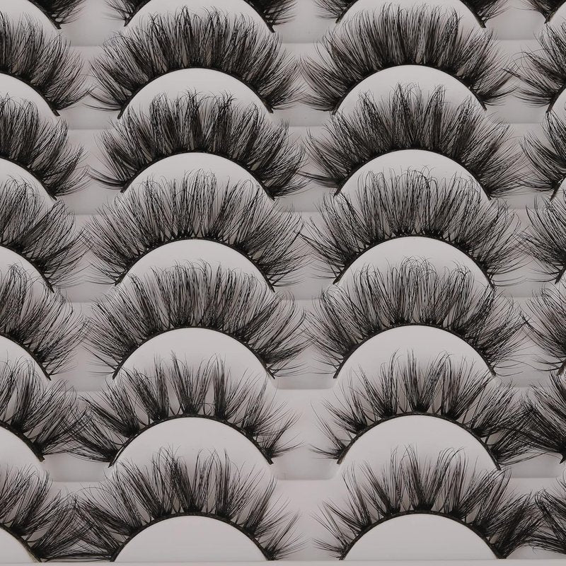 False Eyelashes Multipack - 48 Pairs of 5D Wispy Faux Mink Lashes | 6 Dramatic Styles