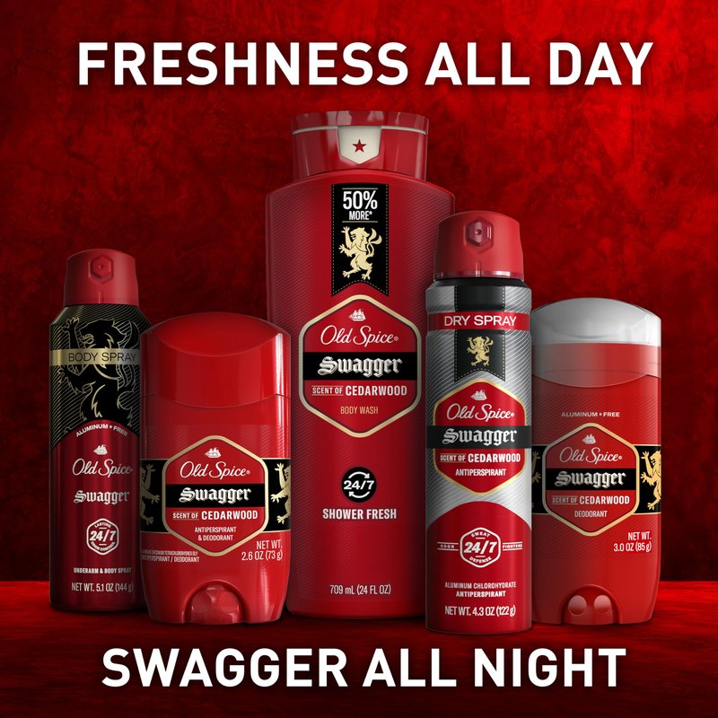 Old Spice Dry Spray Antiperspirant Deodorant for Men, 24/7 Sweat & Odor Protection, 24/7 Sweat Defense & Lasting Freshness, Swagger with Cedarwood Scent, 4.3 oz (Pack of 3)