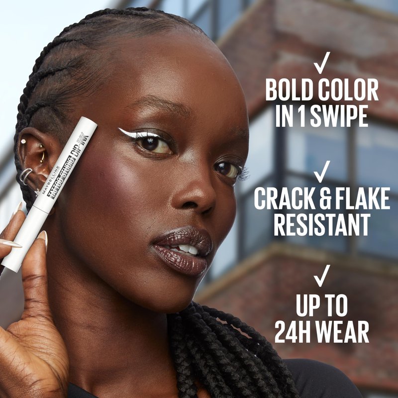 MAYBELLINE Tattoo Studio Dip-Ink Liquid Eyeliner, Waterproof Eyeliner With Up to 24 Hour Wear, White Canvas, 1 Count
