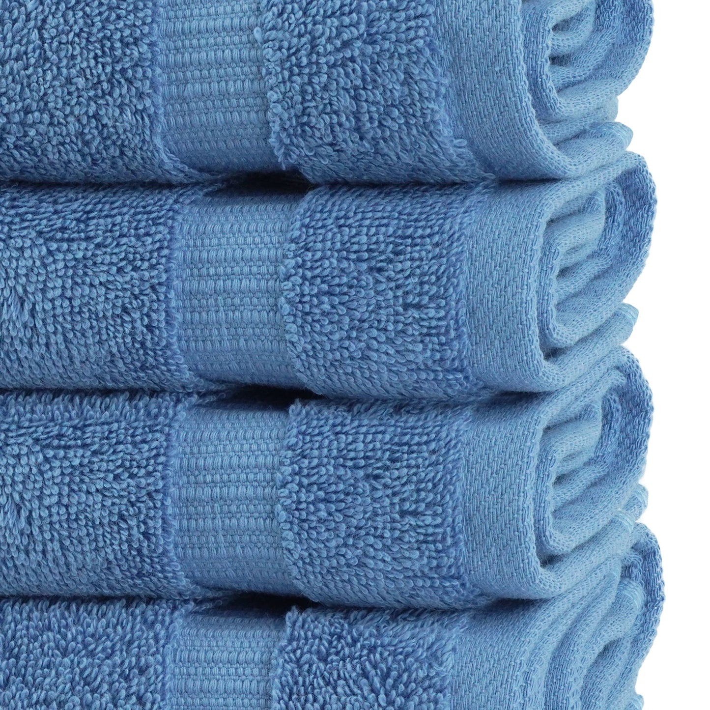 Chakir Turkish Linens 12 Piece Washcloth Set, 100% Cotton Luxury Turkish Washcloths for Bathroom, Soft Absorbent Washcloths, 13 x 13 Inches, Wedgewood