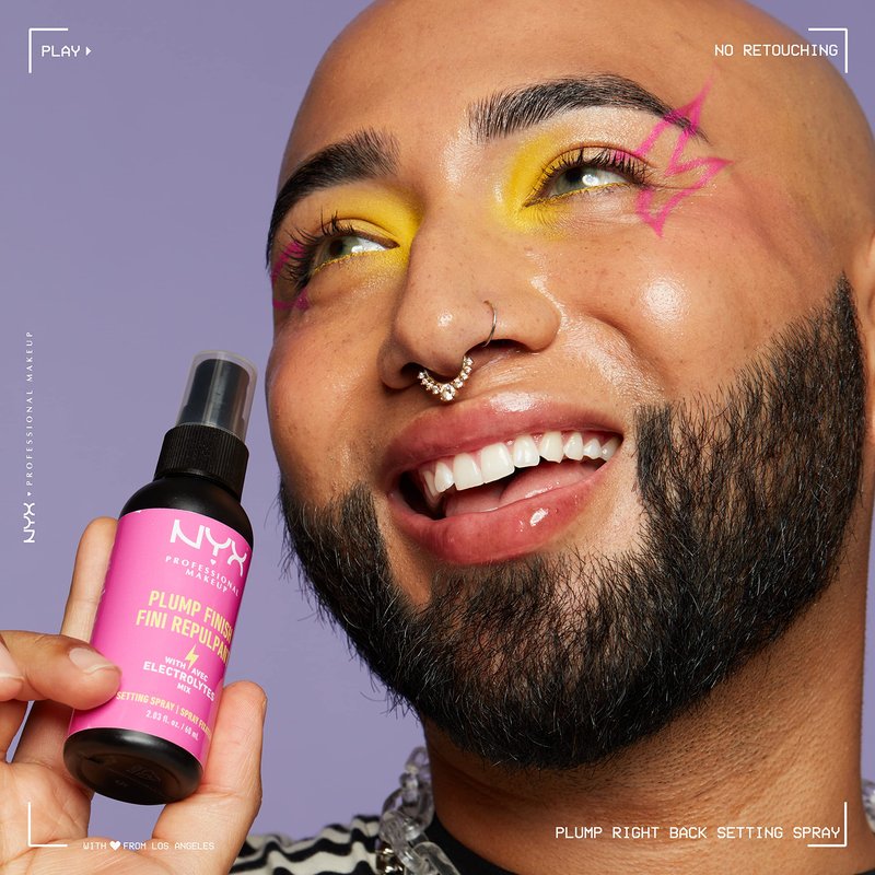 NYX PROFESSIONAL MAKEUP Makeup Setting Spray - Plump Finish, Long-Lasting Face Mist with Vitamins and Electrolytes, Vegan Formula