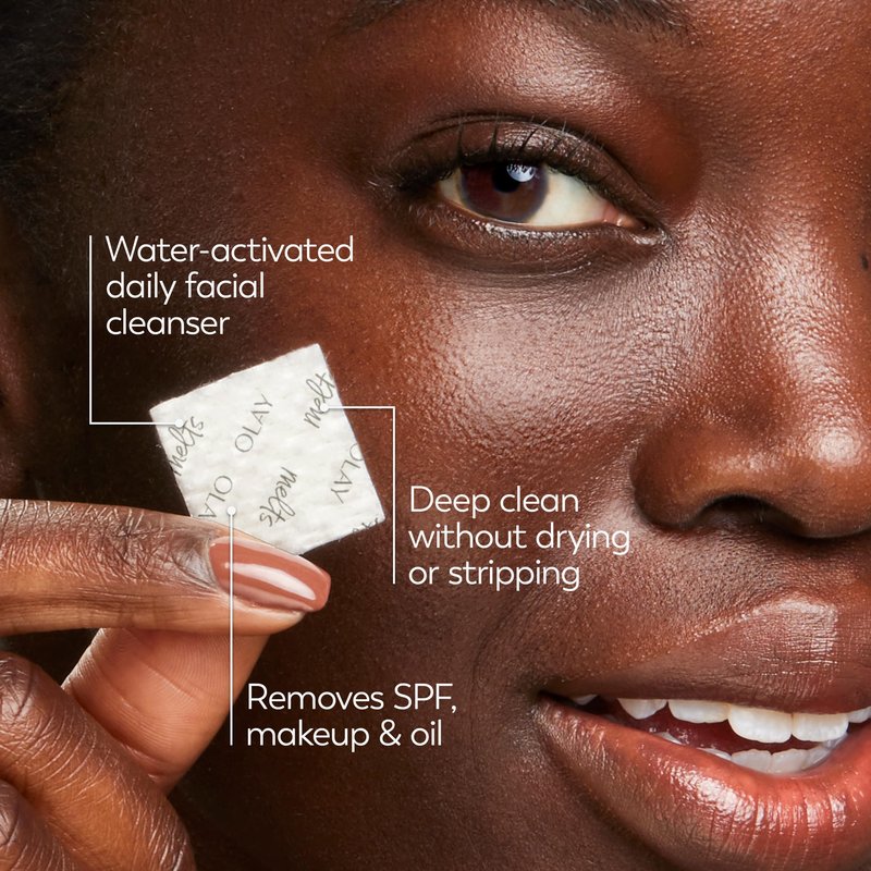 Olay Cleansing Melts + Vitamin C Face Cleanser, 12ct, Water-Activated Face Wash Cleans, Tones, and Refreshes Skin