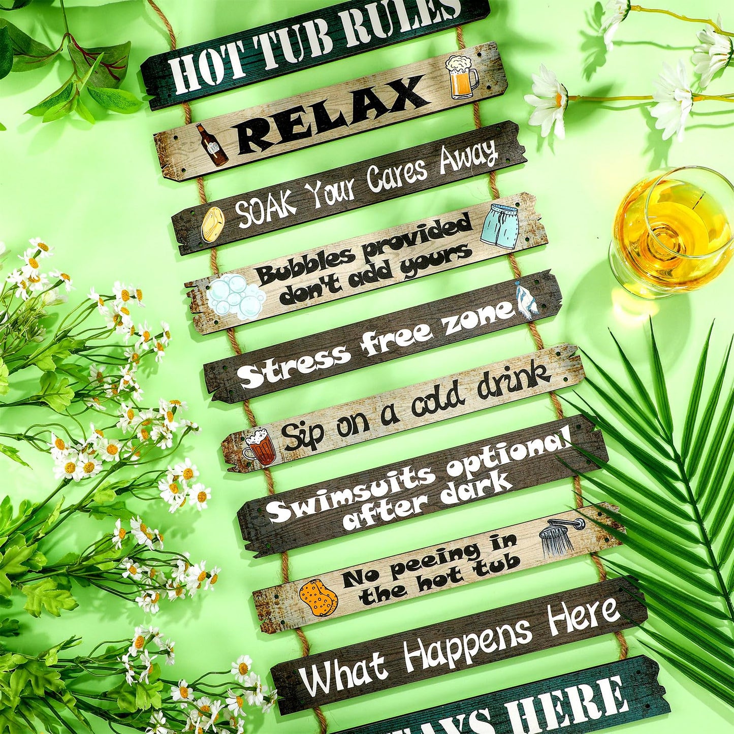 Tatuo Hot Tub Pool Patio Rules Signs Gifts Wood Funny Rules Signs Decorative Outdoor Regulations Plaque Wall Bath for Bathroom Pool Backyard Outdoor Wall Art Accessories(Modern)