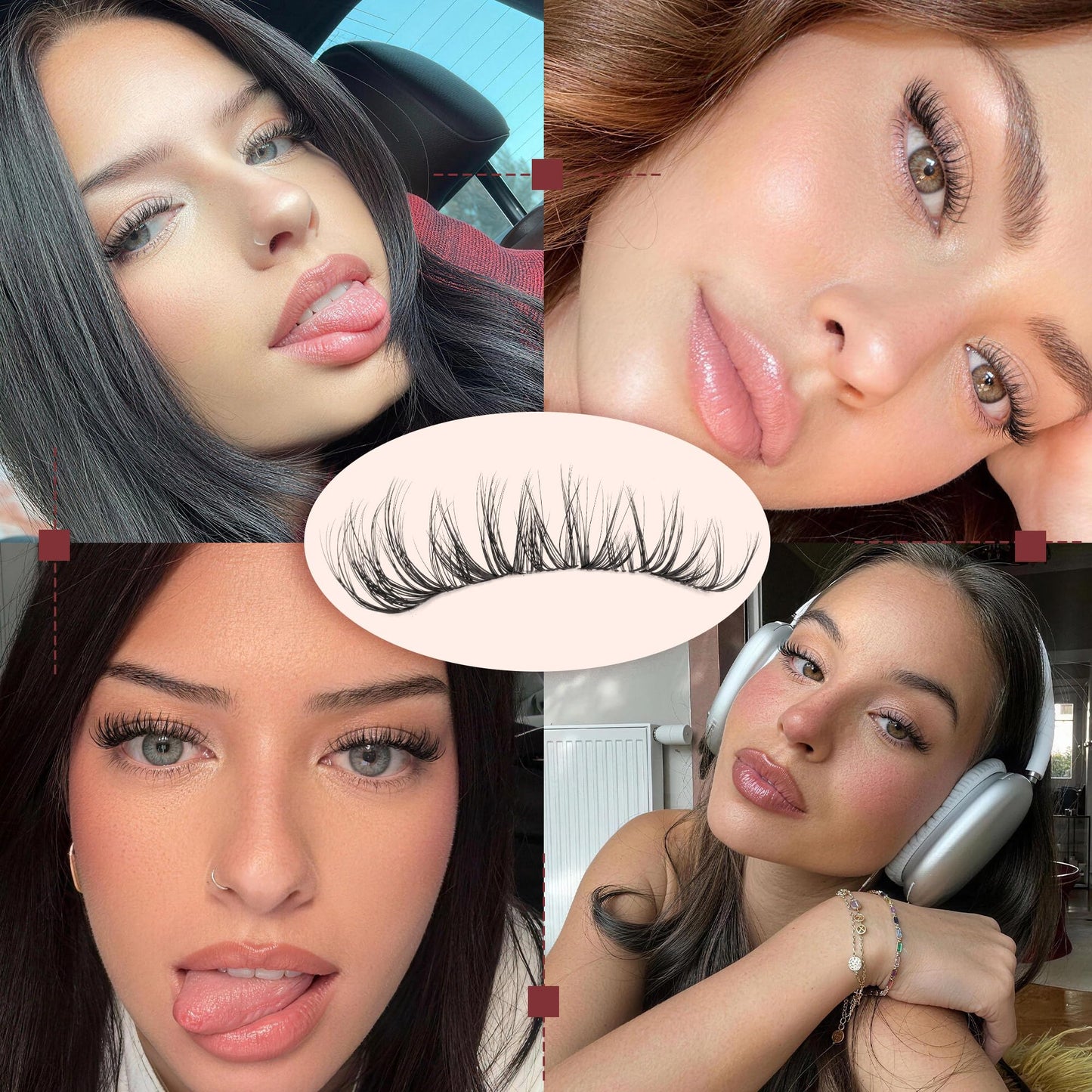 Spider Lash Clusters Wispy Eyelash Clusters Natural Lashes Clusters Fluffy Cluster Eyelash Extensions DD Curl Breeze Individual Lashes 10-16mm Lash Extensions with Invisible Band by Eefofnn