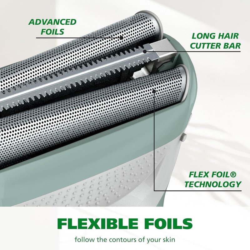 Be Radiant by Wahl, Smooth Shave, an Electric Shaver for Women– Dual Foil Shaver Head with Long Hair Trimmer Bar, Cordless Battery Operated for Smooth Legs & Underarms - Model 3028462
