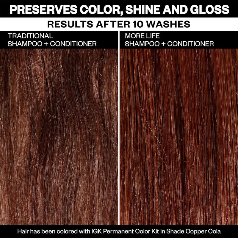 IGK MORE LIFE Color Extending Conditioner | Extends Color While Boosting Gloss and Softness | Helps Protect Color-Treated Hair from Fade | 8 Oz