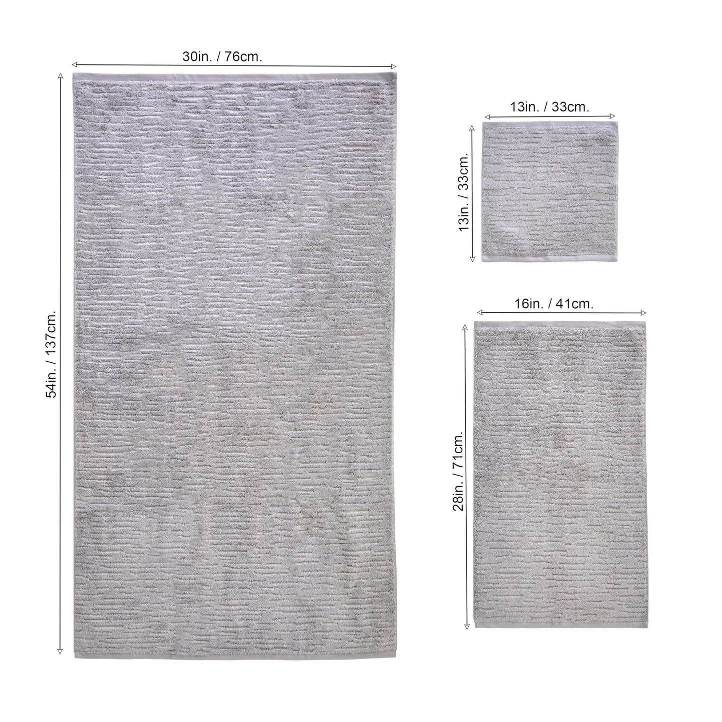 SKL Home CloudSoft 100% Cotton Luxury 6-Piece Towel Set, 600 GSM, Ultra Plush & Absorbent - 2 Bath Towels, 2 Hand Towels, 2 Washcloths, Gray