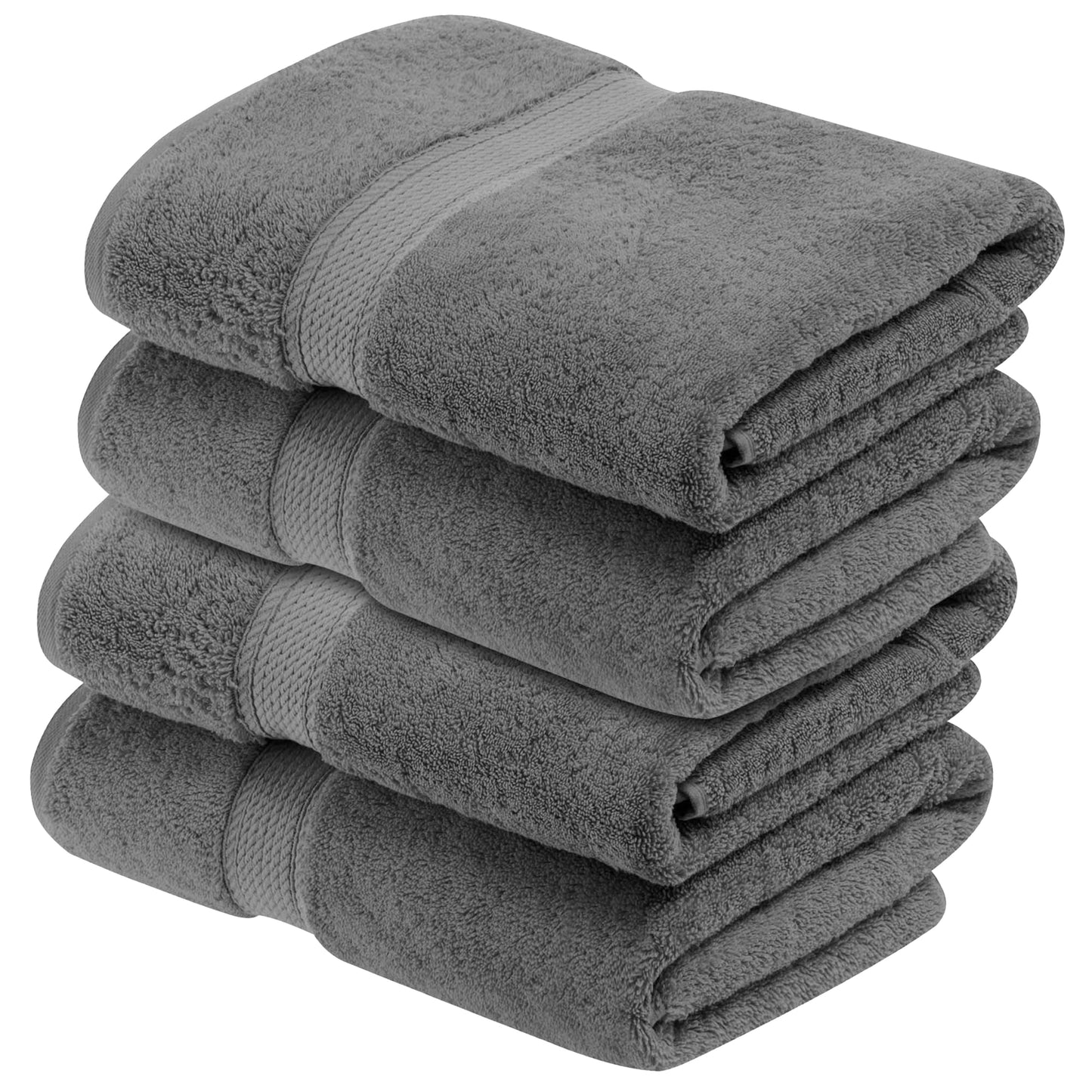 Superior Egyptian Cotton Plush & Absorbent, Bath Towel Set of 4, Charcoal