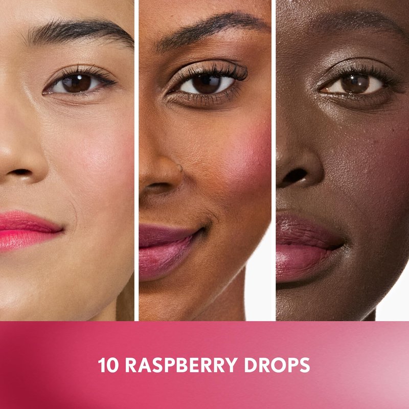 COVERGIRL Clean Fresh Jelly Water Tint, Lip & Cheek Tint, Transfer-Proof, Hydrating - 10 Raspberry Drops (Raspberry Pink)