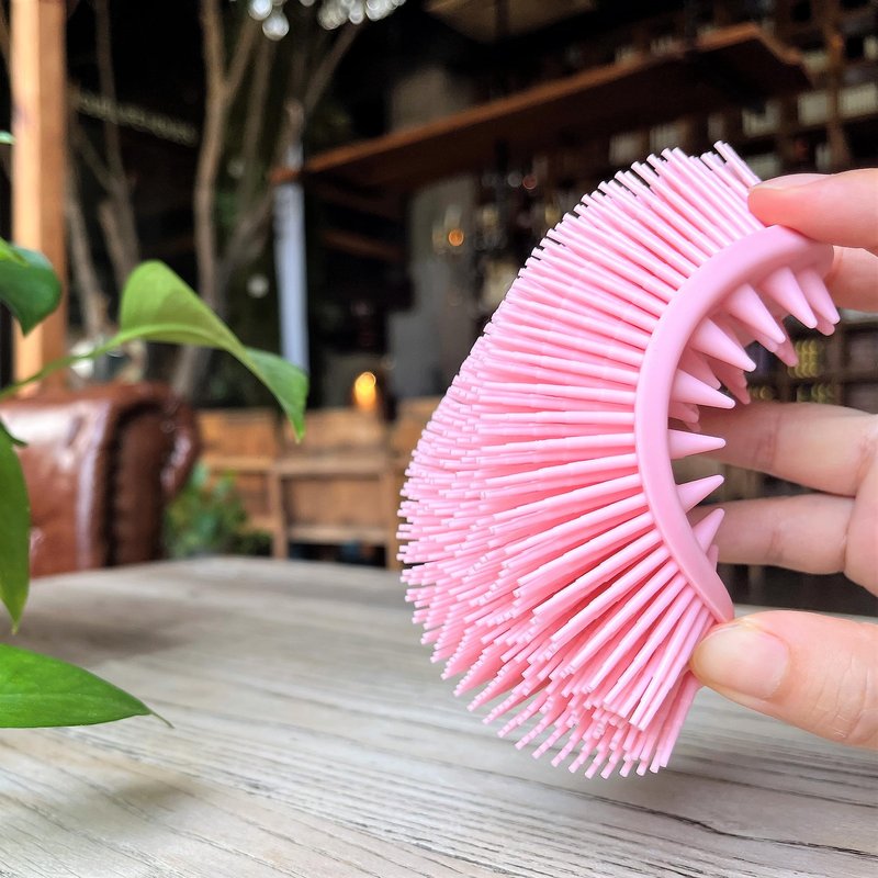 Premium Sensory Brush for Kids or Autism,Soft Silicone Body Scrubber,2 in 1 Sensory Room Occupational Therapy Sensory Brushes,Silicone Loofah,Pets Shower Brush Bath Brush Shampoo Brush(Spikes-Pink)