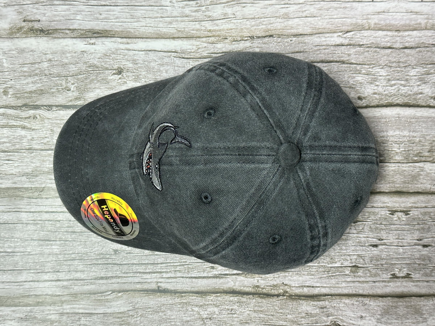 Hepandy Shark Hat for Kids, Gifts for Lovers Boy, Children Washed Black Baseball Cap, Cotton Adjustable Denim Distressed Hat for Child