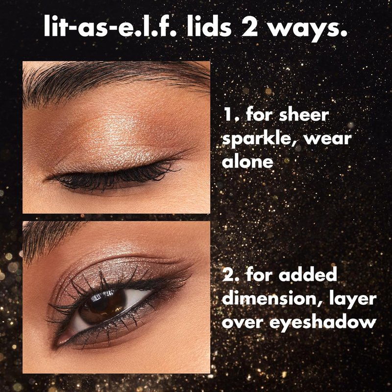e.l.f. Fine As Fleck Glitter Eyeshadow - Long-Lasting Sheer Makeup with Shimmer Finish | Vegan & Cruelty-Free, White Hot
